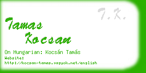 tamas kocsan business card